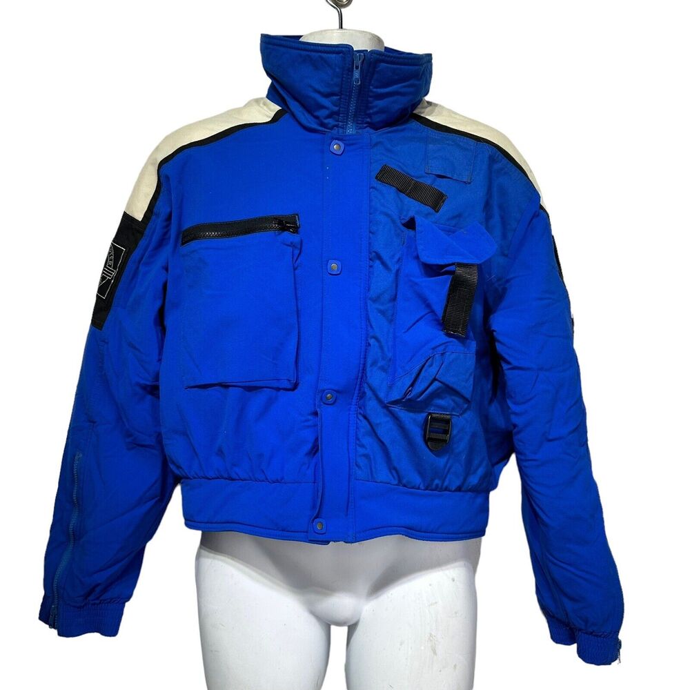 Vintage SERAC Blue Helicopter Ski Snowsuit Snow Hell-Ski Suit Size 42